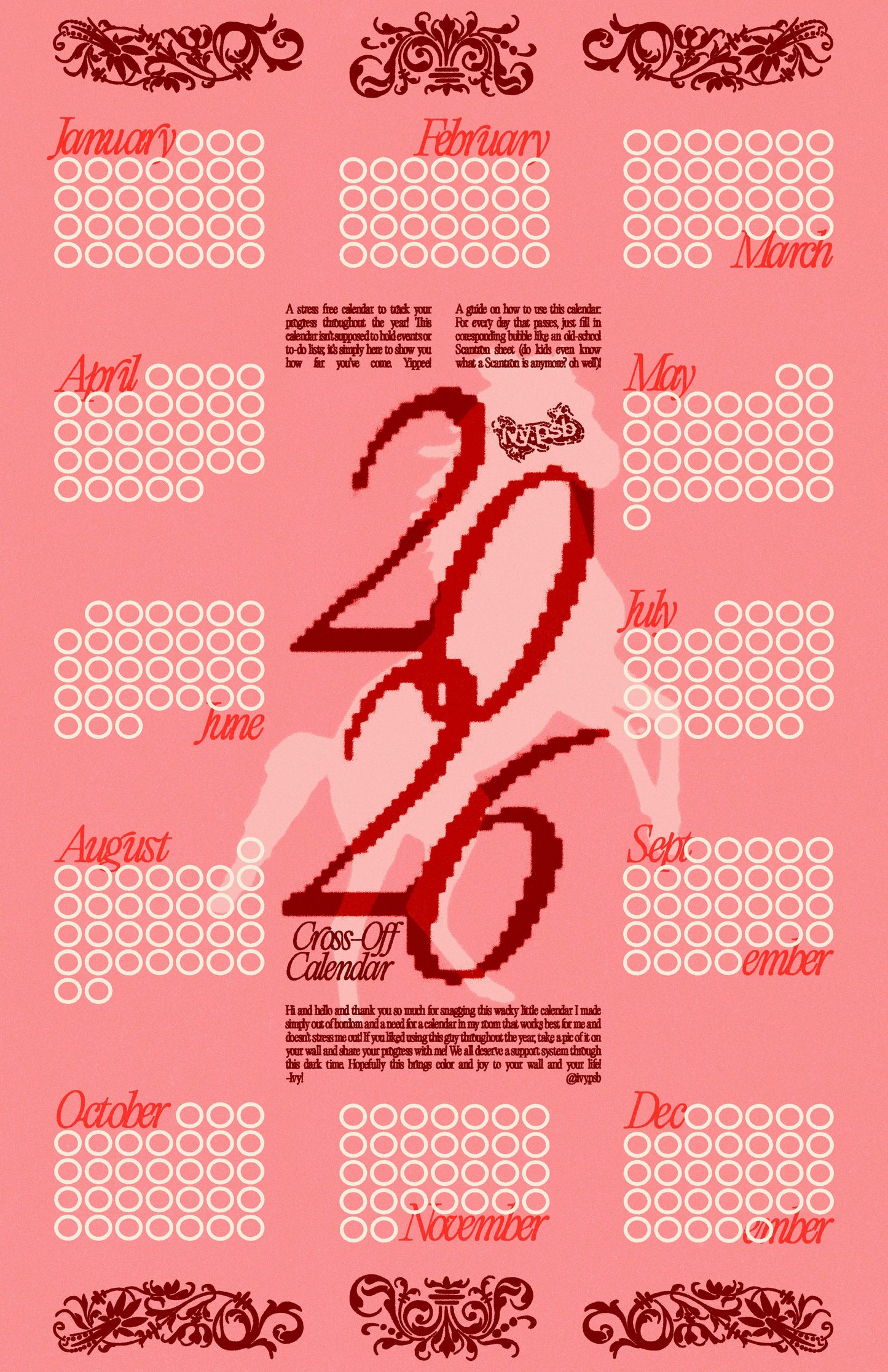 CROSS OFF CALENDAR 2026 - Poster